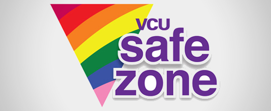 VCU Safe Zone logo with upside down rainbow triangle